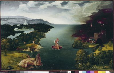 منظر طبيعي مع شارون يعبر ستيكس. (زيت على خشب ، 1515-1524) بواسطة يواكيم باتينير