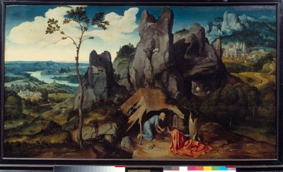 Saint Jerome in the Desert Painting by Joachim Patinir (1485-1524) بواسطة يواكيم باتينير