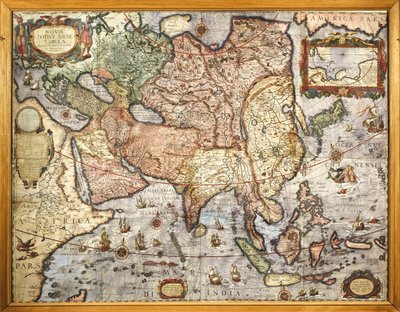 رسم الخرائط ، خريطة آسيا. من الأطلس لجوان بلاو (1596-1673) ، طُبع عام 1686 بواسطة جوان بلاو