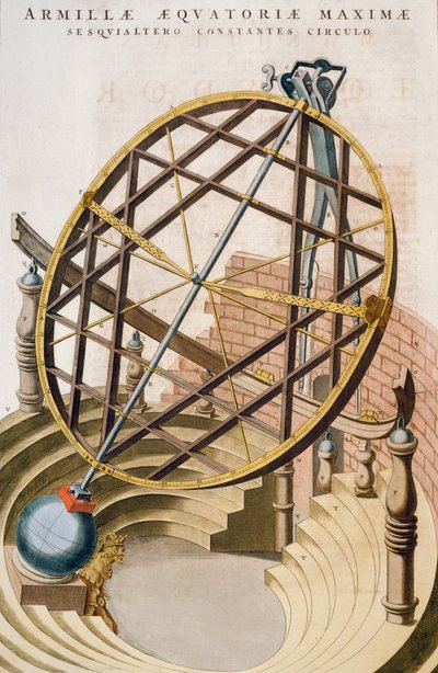 المجال الاستوائي العظيم الذي صممه تايكو براهي ، رسم توضيحي من Le grand atlas ou Cosmographie blaviane (Atlas Maior) ، بواسطة Joan Blaeu ، نقش ، هولندا بواسطة جوان بلاو