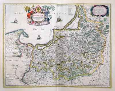 خريطة شرق بروسيا. من Le Theatre du Monde أو Nouvel Atlas بواسطة جوان بلاو