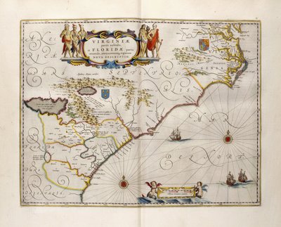 خريطة فرجينيا وفلوريدا ، 1667 بواسطة جوان بلاو