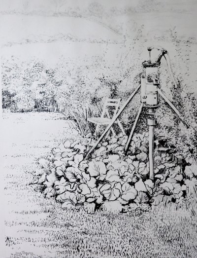 The Garden Pump، 1973 (فحم نباتي) بواسطة جوان ثيسي
