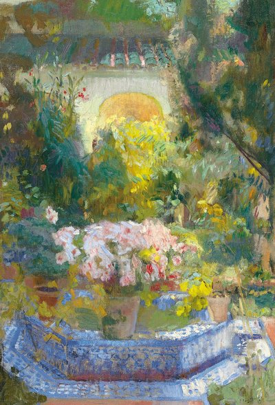 فناء منزل سورولا - سورولا وباستيدا ، جواكين (1863-1923) - 1917 - زيت على قماش - 95.9x64.8 - متحف كارمن تيسن ، ملقة بواسطة جواكين سورولا وباستيدا