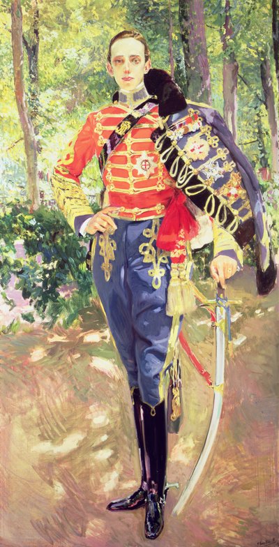 صورة للملك ألفونسو الثالث عشر (1886-1941) وهو يرتدي زي الفرسان بواسطة Joaquín Sorolla