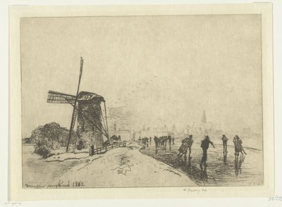 منظر لـ Maassluis Vue de la ville de Maaslins (Hollande) (العنوان على الكائن) بواسطة فريدريك جولدنج (ربما)