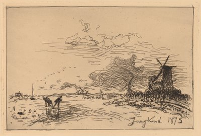 قناة هولندا ، بالقرب من روتردام (Canal de Hollande ، Pres de Rotterdam (Hiver)) بواسطة Johan Barthold Jongkind