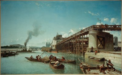 باريس ، جسر على نهر السين (Le Pont de l&39;Estacade) بواسطة يوهان بارثولد جونغكيند