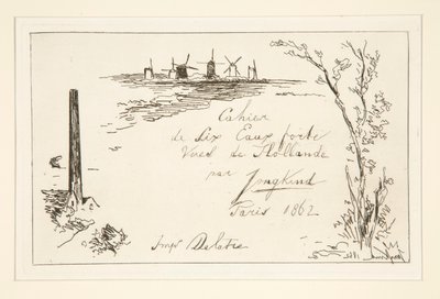 عنوان دفتر الملاحظات المكون من ستة نقوش بواسطة Johan-Barthold Jongkind