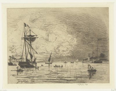 اخرج من ميناء هونفلور Sortie du Port de Honfleur (العنوان على الكائن) بواسطة فريدريك جولدنج (ربما)