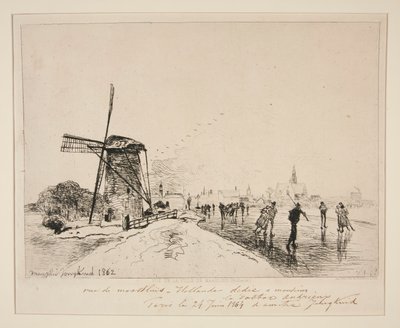 منظر لمدينة Maaslins (هولندا) بواسطة Johan-Barthold Jongkind