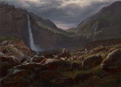 شلال Feige (Feigefossen) ، Lysterfjord ، النرويج بواسطة يوهان كريستيان دال