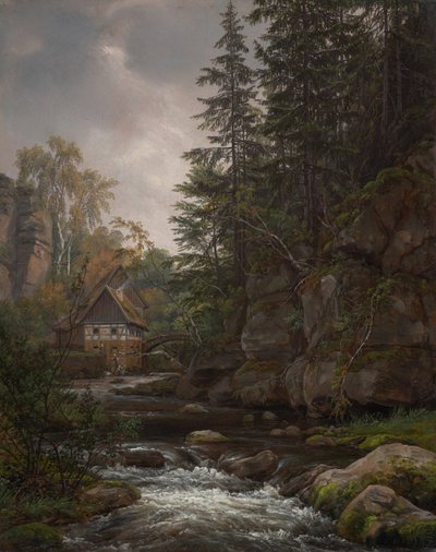 Lochmühle في Liebethaler Grund بواسطة يوهان كريستيان دال