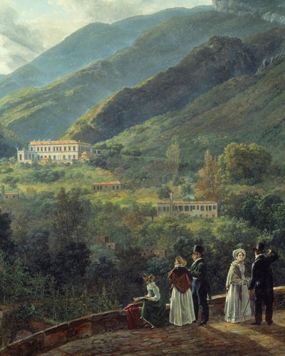 المحكمة الدنماركية أمام كازينو ريالي. لوحة يوهان دال (1788-1857) بواسطة يوهان كريستيان دال