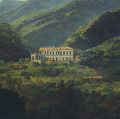 القصر الملكي في Quisisana ، بالقرب من نابولي ، بواسطة Johan Christian Clausen Dahl (1788-1857) ، إيطاليا بواسطة يوهان كريستيان دال