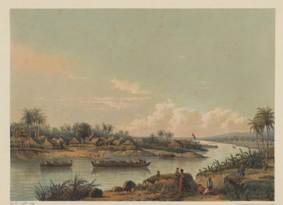 منظر لنهر سولو في جاوة منظر للنهر الفردي (قسم توبان ، سكن ريمبانج.) (العنوان على الجسم) بواسطة ابراهام سالم