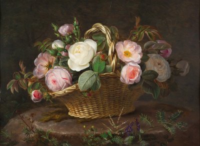 سلة مع الزهور ، ج. 1843. بواسطة Johan Laurentz Jensen