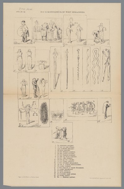 رسم كاريكاتوري حول إصلاح القضاء ، 1873 كيف يتم تنظيم القضاء (العنوان على الكائن) بواسطة ودوي الياس سبانير وزنك