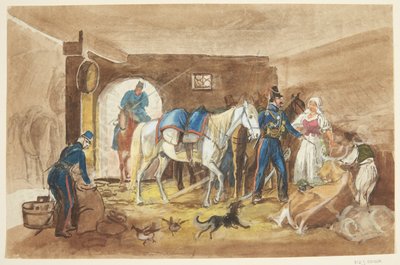 الفرسان في الاسطبل بواسطة Johann Adam Klein