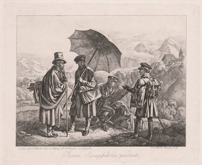 الفنانون في رحلتهم ، 1819. بواسطة يوهان آدم كلاين