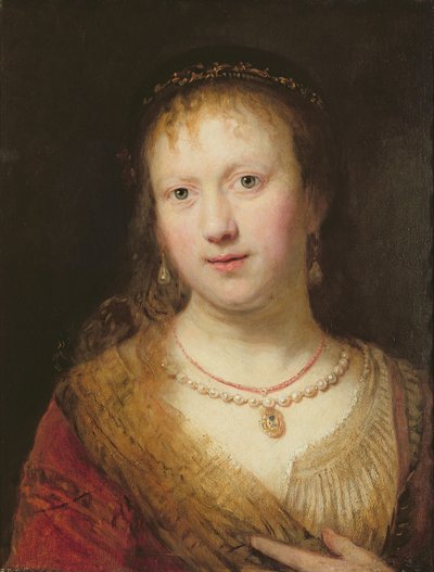 صورة لساسكيا ، بعد لوحة لزوجها رامبرانت هارمنز. فان ريجن (1606-69) يوهان أندرياس جوزيف فرانك (1756-1804) (زيت على قماش) بواسطة يوهان أندرياس جوزيف فرانك