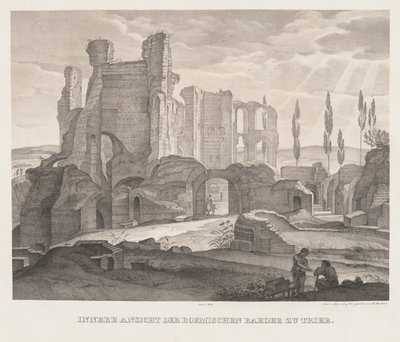 منظر داخلي للحمامات الرومانية في ترير ، 1826. بواسطة يوهان انطون رامبو