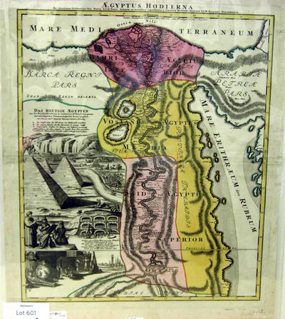 مصر اليوم ، خريطة مصر ، كاليفورنيا. 1720 بواسطة يوهان بابتيستا هومان