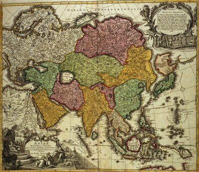 خريطة آسيا ، نورمبرغ ، ج .1730 بواسطة Johann Baptista Homann