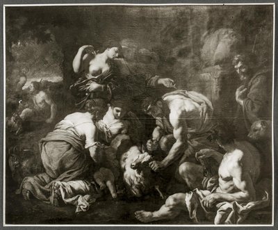 كوكب المشتري يرضع من العنزة أمالثيا بواسطة Johann Carl Loth
