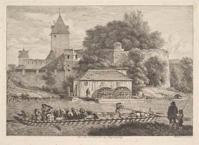 سور المدينة في ريجنسبيرج ، 1817. بواسطة يوهان كريستيان ارهارد