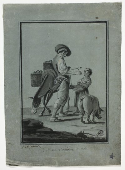 بائع التفاح المتجول الفلاح بواسطة Johann Christian Reinhart