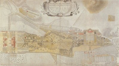 مخطط منتزه فريدريسيان سانسوسي في بوتسدام ، 1772 بواسطة يوهان ديفيد شلين