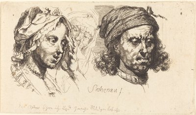 امرأة شابة وامرأة عجوز ورجل ذو شعر طويل بواسطة Johann Eleazar Schenau