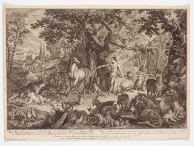 أعطى آدم أسماء الحيوانات بواسطة Johann Elias Ridinger