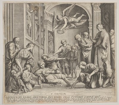 وفاة القديسة سيسيليا في كاليفورنيا. 1640-60. بواسطة يوهان فريدريش جراوتر