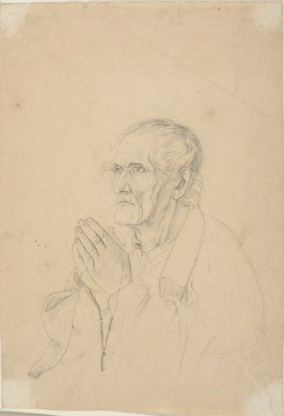 العجوز يصلي بواسطة Johann Friedrich Overbeck