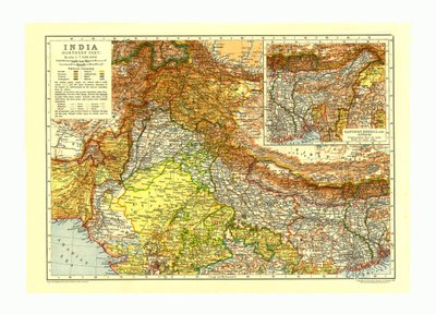 خريطة الجزء الشمالي من الهند ، عام 1910 بواسطة يوهان جورج جوستوس بيرثيس