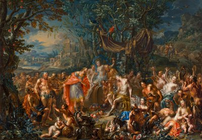 باخوس والملك ميداس بواسطة Johann Georg Platzer