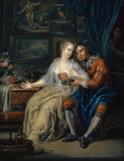 زوجان مع صانع الثقاب ، ج. 1750. بواسطة يوهان جورج بلاتزر