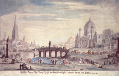 ظهور علني لصاحبة السمو الملكي الأميرة إيزابيلا من زوجة بارما جوزيف الثاني من النمسا (1741-1790) ، 1760 بواسطة يوهان غفال