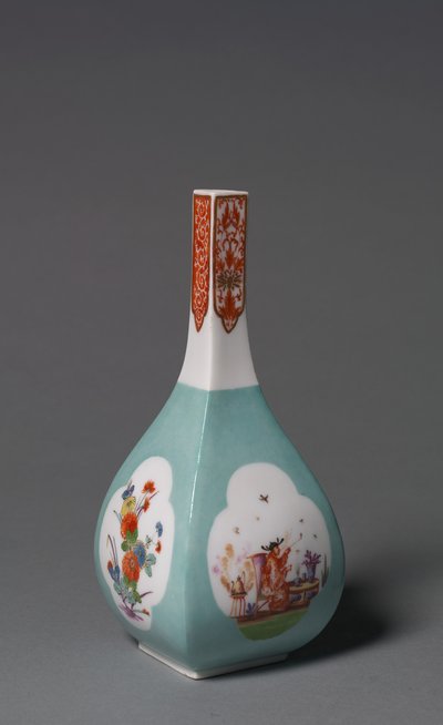 زجاجة ساكي ، مصنع Meissen Porcelain Factory ، ألمانيا ، c.1730 بواسطة يوهان جريجور هيرولد