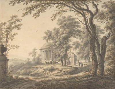 منظر شاعري مع معبد ، 1770. بواسطة يوهان هاينريش مونتز