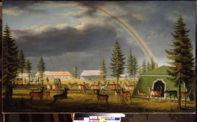 حديقة الحيوانات في حديقة جاتشينا بالاس. لوحة ليوهان جاكوب ميتنليتر (1750-1825) بواسطة يوهان جاكوب ميتنليتر