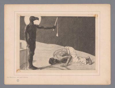 عبادة الجشع Der Mammon und sein Sklave (العنوان على الكائن) سبعة تمثيلات صوفية (عنوان المسلسل) بواسطة Johann Jakob Weber