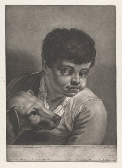 صورة لصبي وكلب بواسطة Johann Lorenz Haid