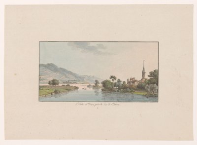 منظر لجزيرة سان جان في بحيرة بيل ليل سانت. Jean prés du Lac de Bienne (العنوان على الكائن) مشاهد من سويسرا (عنوان المسلسل) Collection de quelques vues dessinées en Suisse d
