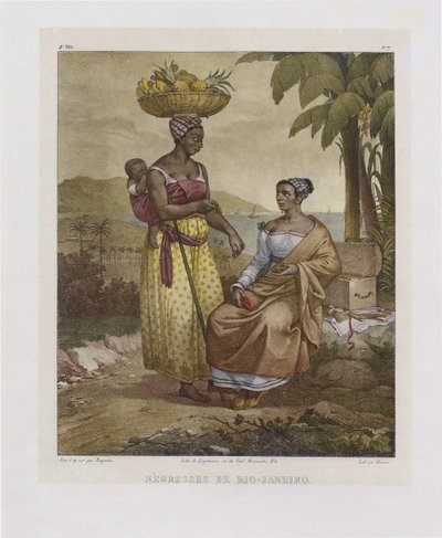 نساء سوداوات من ريو دي جانيرو. من رحلة خلابة في البرازيل ، 1835. بواسطة يوهان موريتز روجينداس