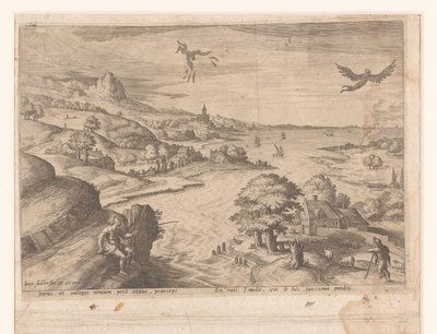 المناظر الطبيعية مع النرجس بواسطة يوهان سادلر (الأول) (منسوب إلى)