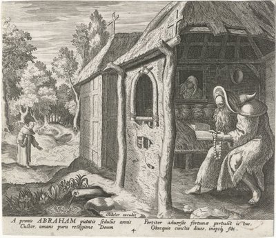 أبراهام من الرها في دور ناسك ذكر (عنوان السلسلة) Solitudo Sive Vitae Patrum Eremicolarum (عنوان السلسلة) بواسطة رفائيل سادلر (الأول)