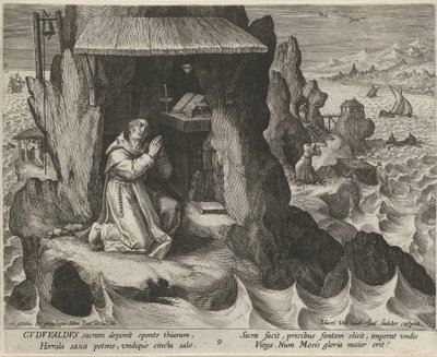 القديس جودوال من ويلز كناسك الحياة الفاضلة للناسك (عنوان المسلسل) Trophaeum vitae solitariae (عنوان السلسلة) بواسطة يوهان سادلر (أنا)